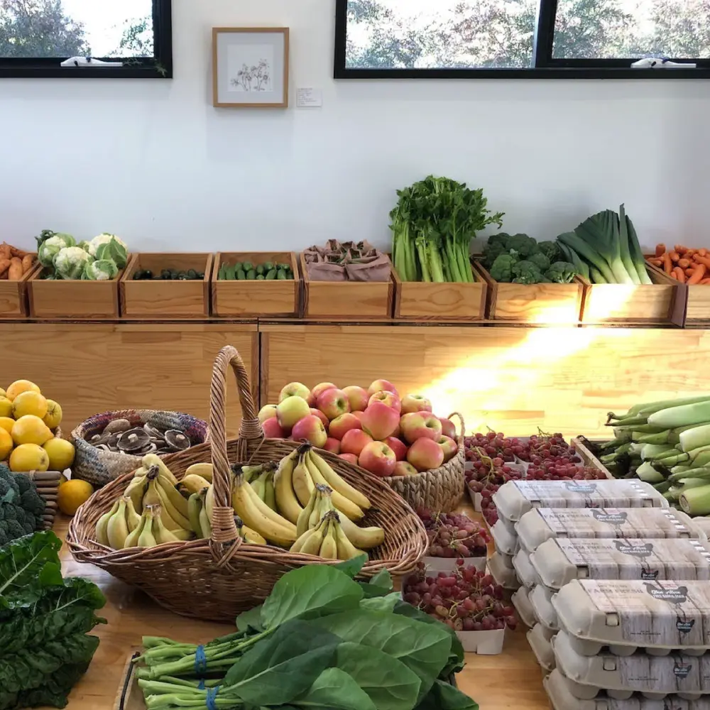 fresh produce on display at Goshen Country