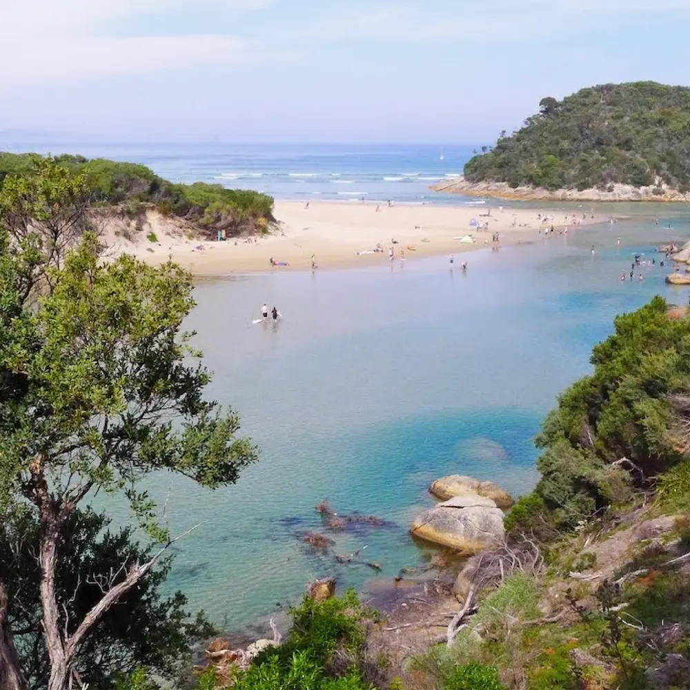 View overlooking the Tidal River going into the sea