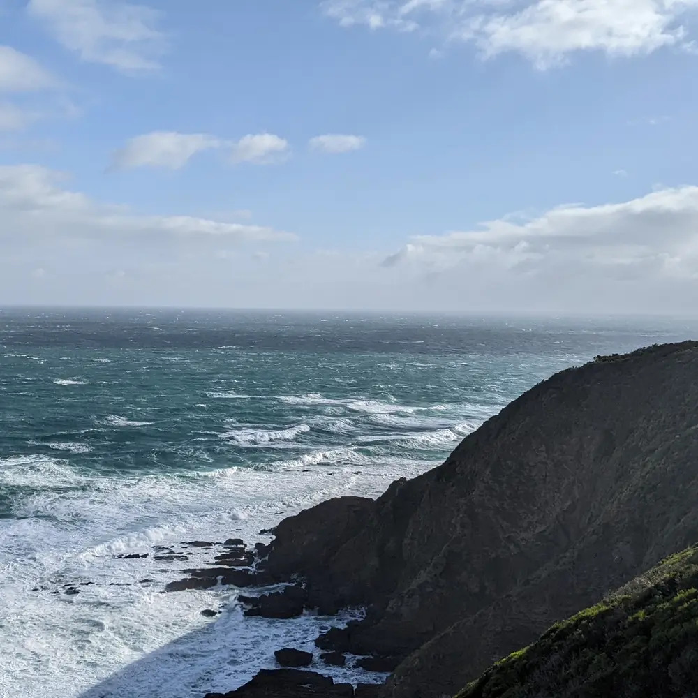 birds-eye view of Cape Liptrap Coastal Park featuring the Cape Liptrap Lighthouse