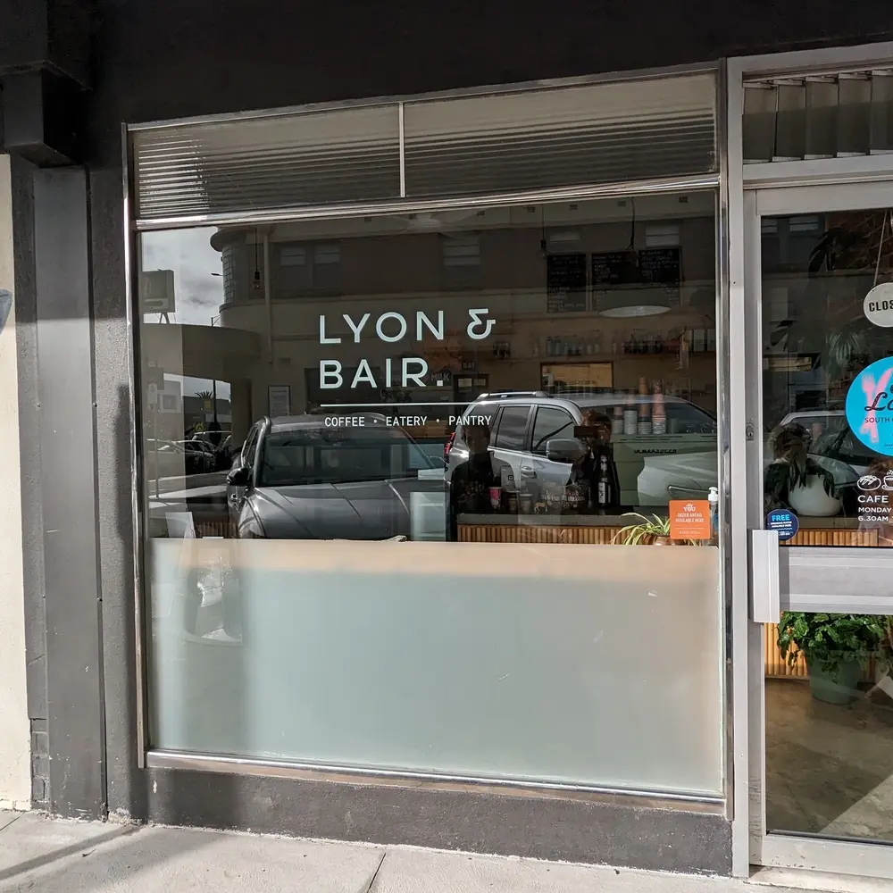 View of Lyon and Bair cafe entry