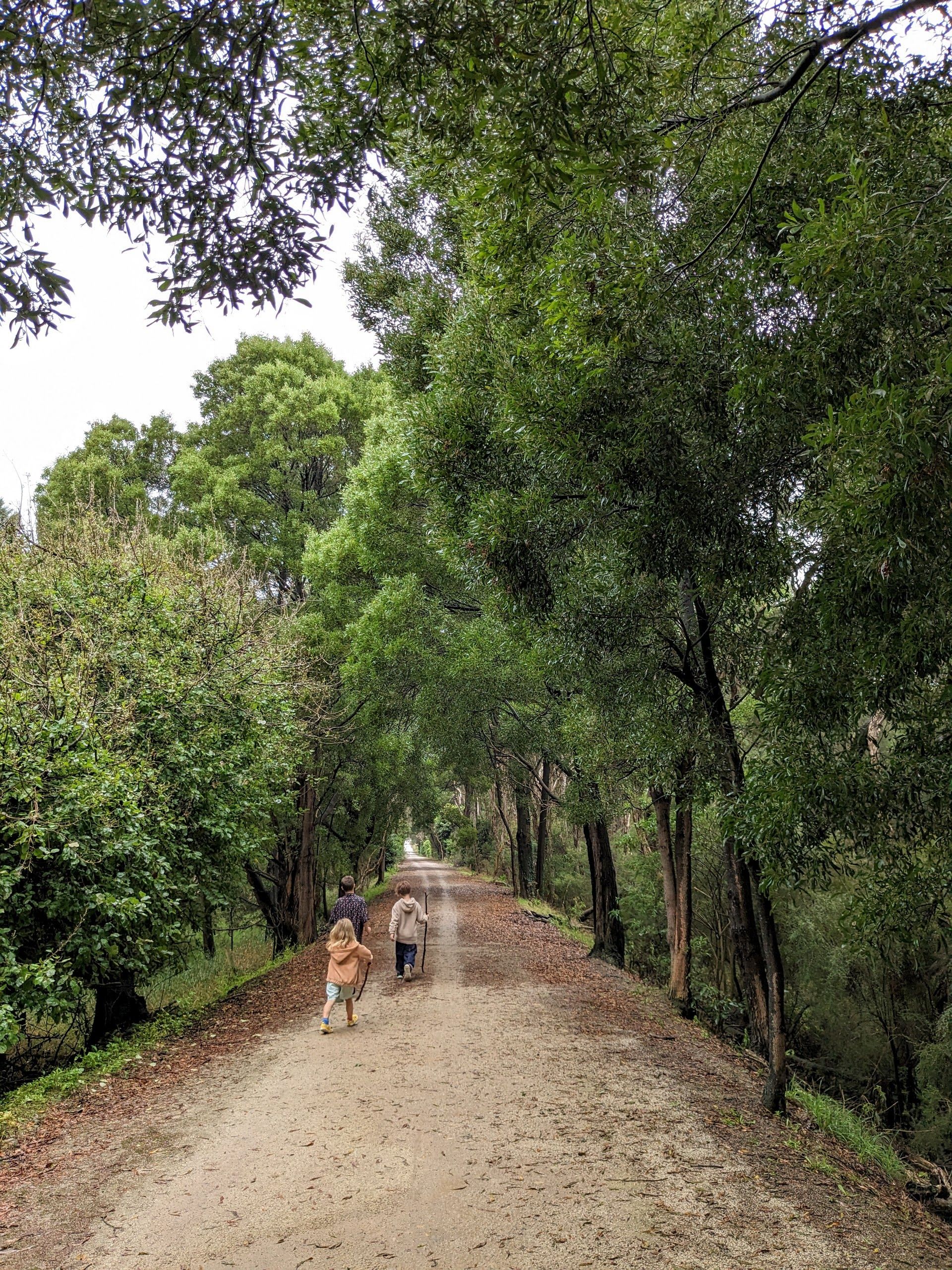 taking a walk on the rail trail outside Leongatha